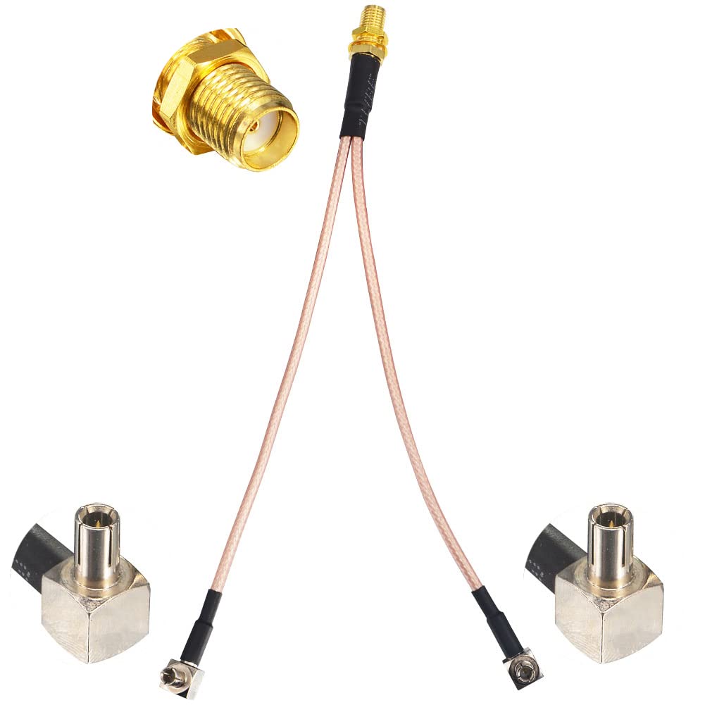 4G LTE Router Antenna TS9 to SMA Female 90 Degree Coaxial Splitter Cable RG316 6 inch J3549
