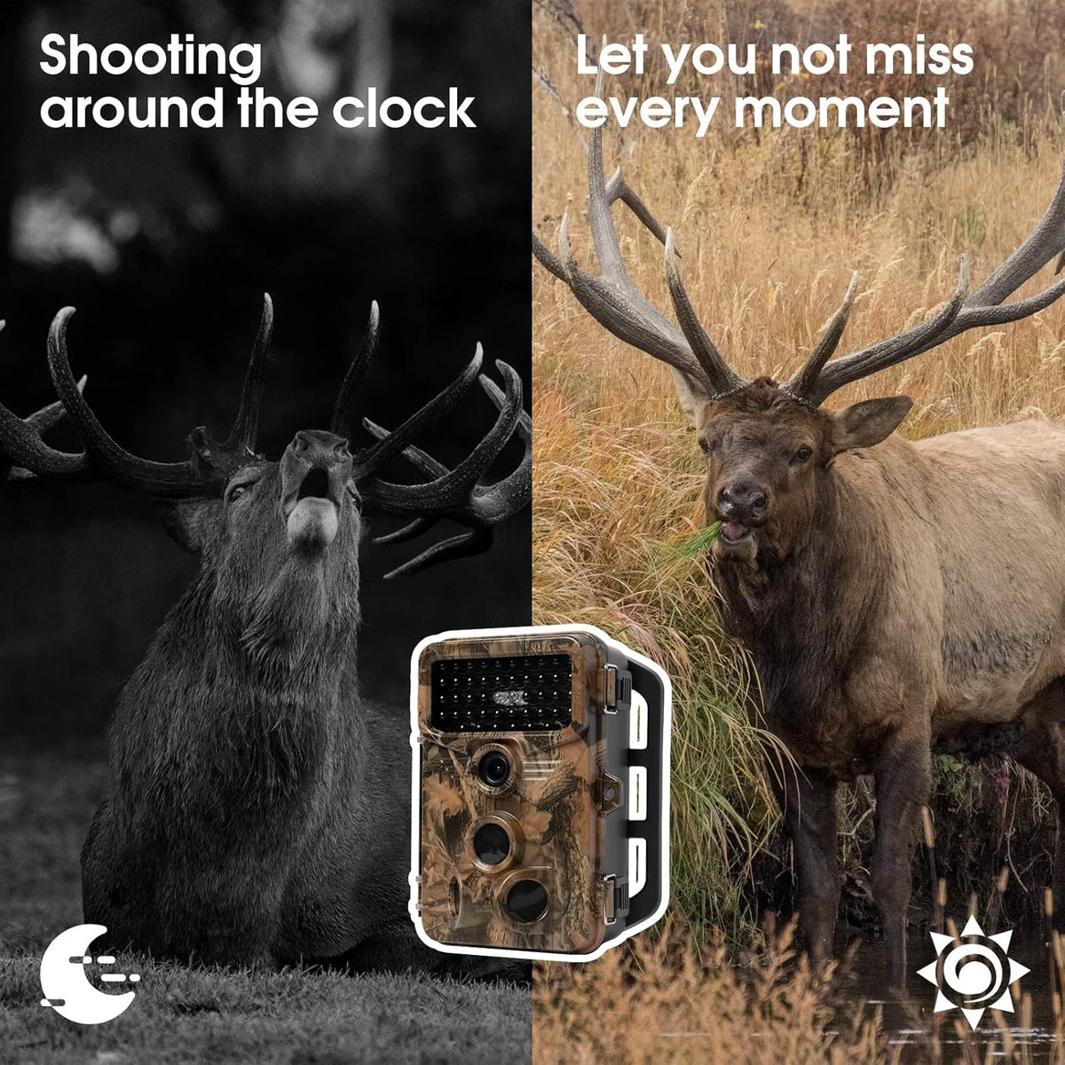 2 Pack 1080P 20MP 120° Wide-Angle No Glow IR Night Vision Motion Activated 0.2S Trigger Speed 2.4" LCD IP66 Waterproof Trail Camera O851