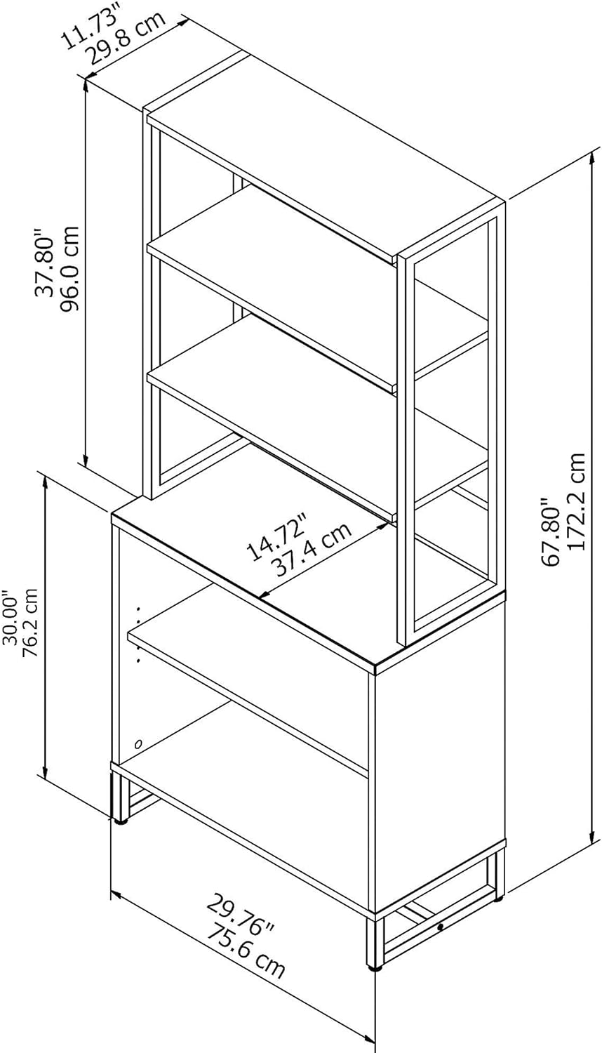 White Bookcase with Hutch G10471