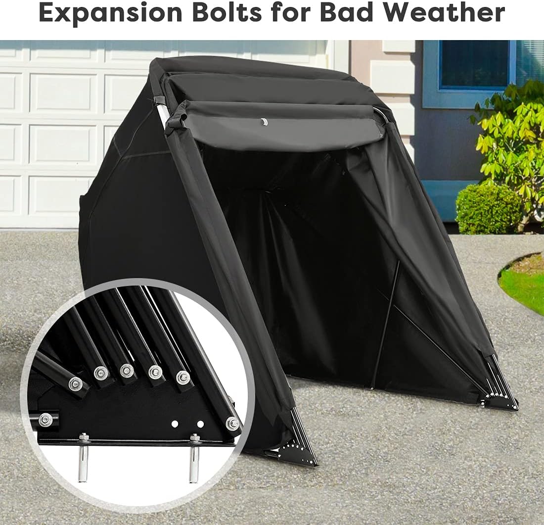 Heavy Duty Motorcycle Storage Shelter Shed Cover Tent with Carry Bag I680448