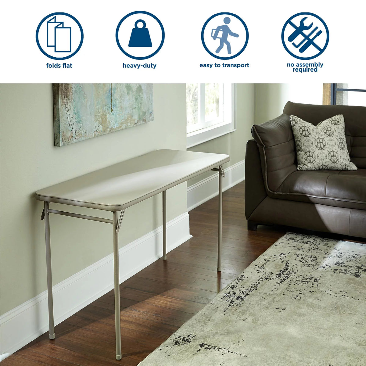 Vinyl Upholstered Steel Frame Folding Table B9079