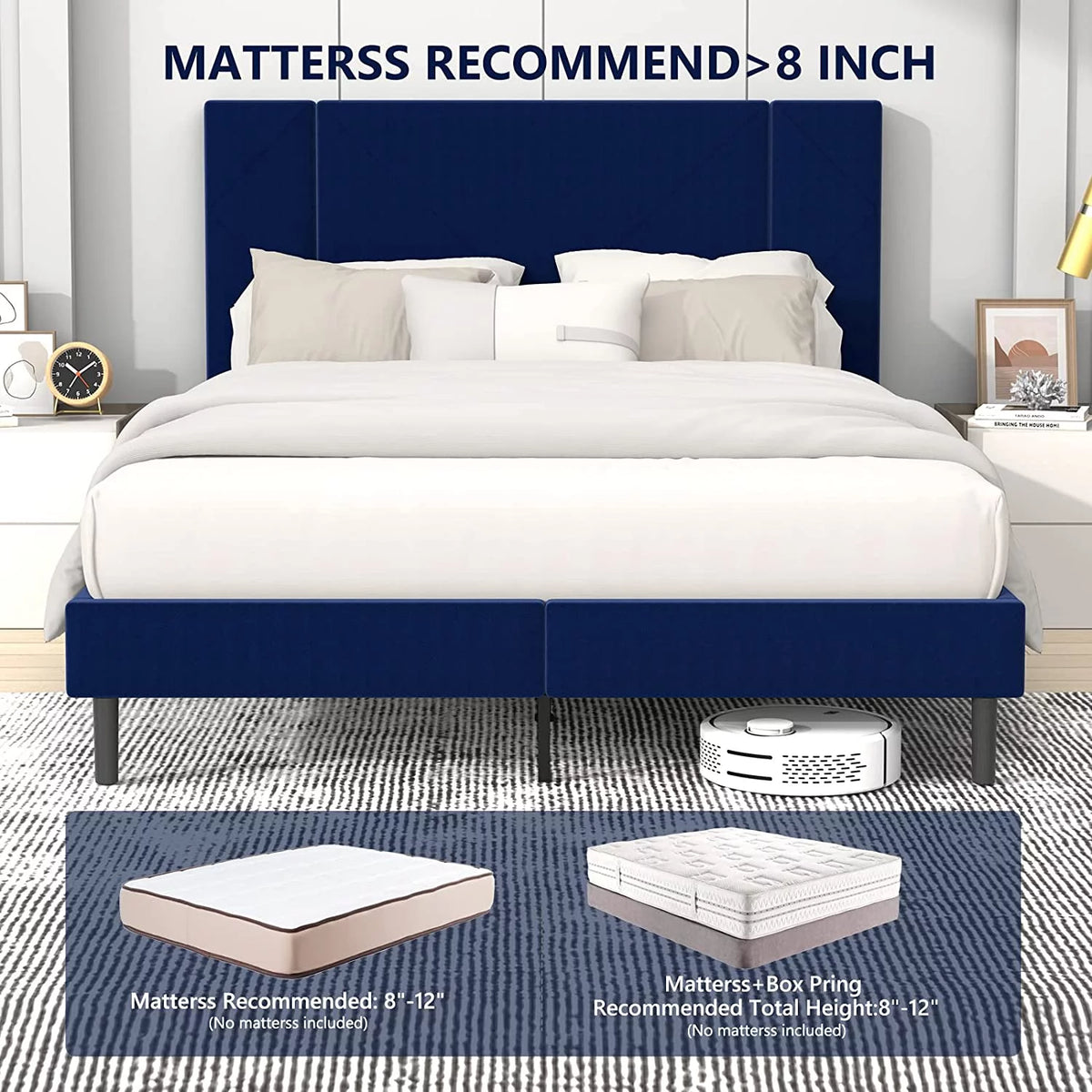 Queen Velvet Upholstered Bed Frame Q2476