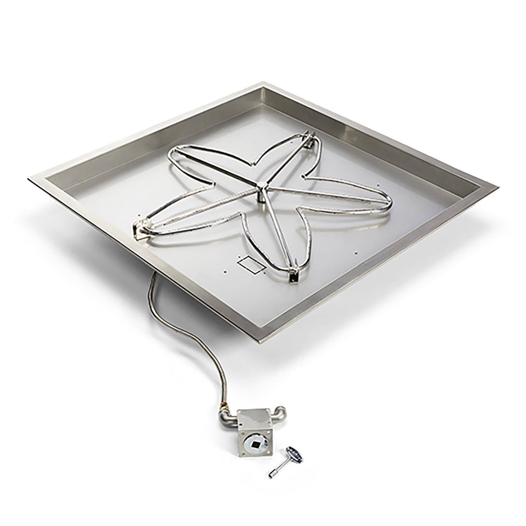 30x22 Square Pan Fire Pit Insert Kit 65K BTU Natural Gas Propane Z196