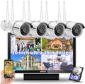 Wireless Security Camera System with 10 HD Screen, 4Pcs WiFi IP Cameras Q904636