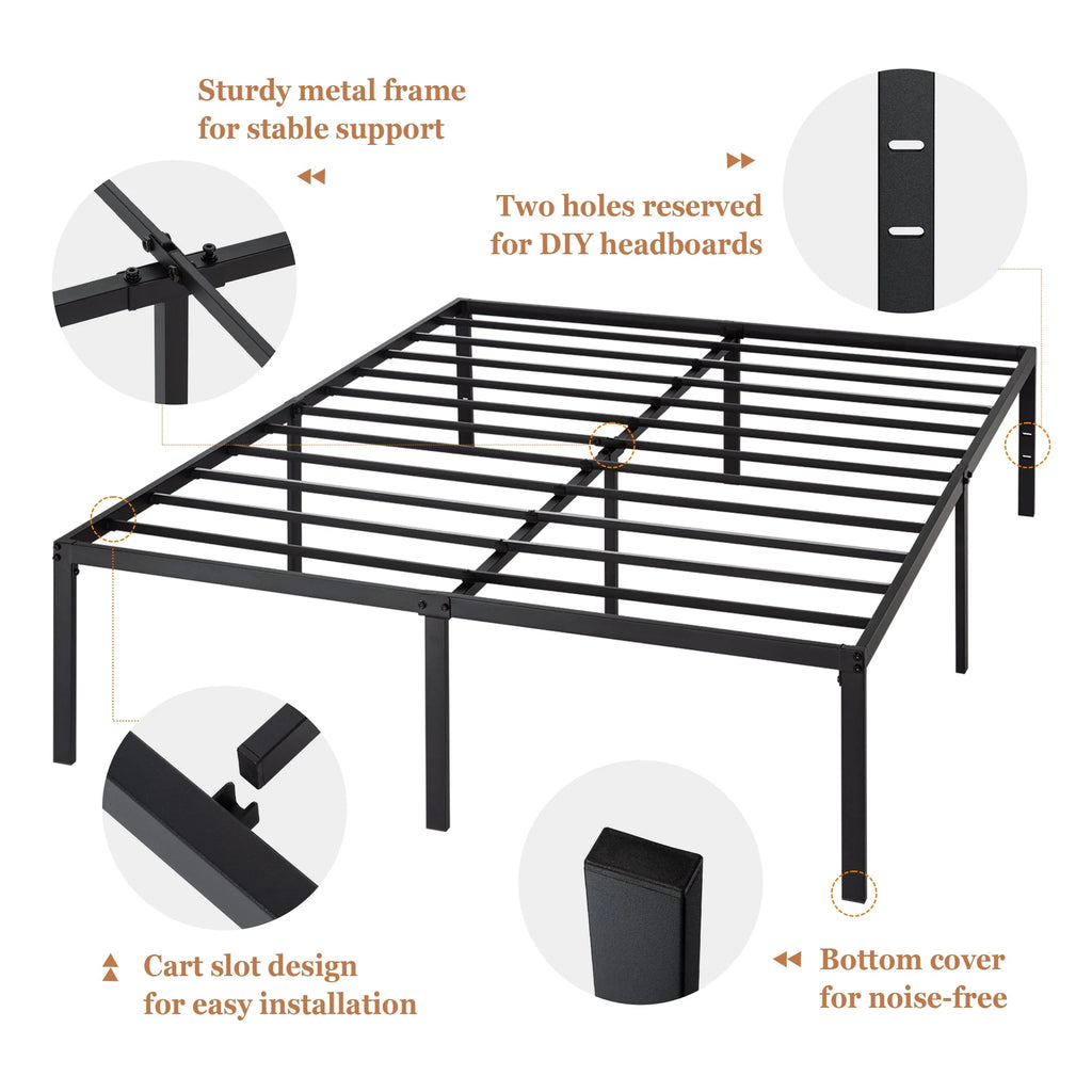 Queen Size Metal Platform Bed Frame J51022