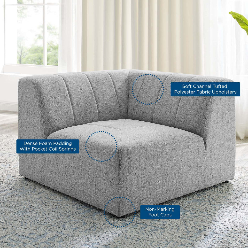 Light Gray Upholstered Fabric Corner Chair V3286