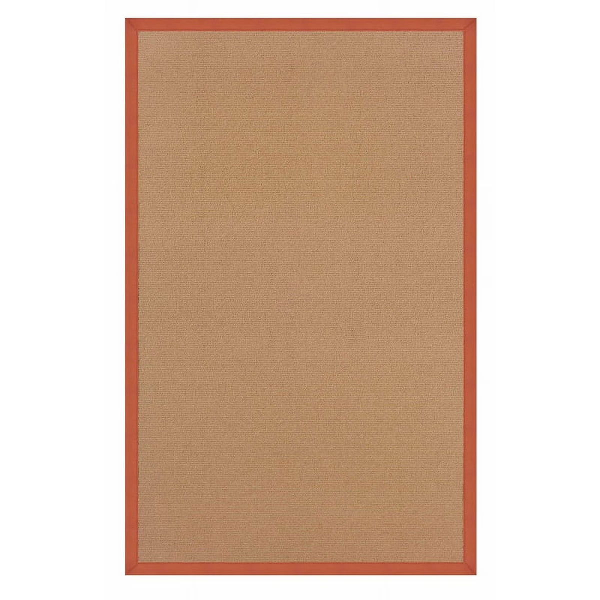 Machine Tufted Wool 4'x6' Rug in Cork Brown and Burnt Orange W4350