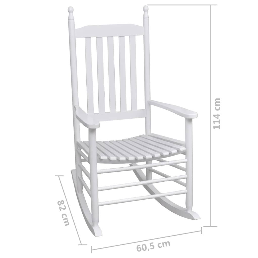 Gray Poplar Wood Rocking Chair with Curved Seat E9965
