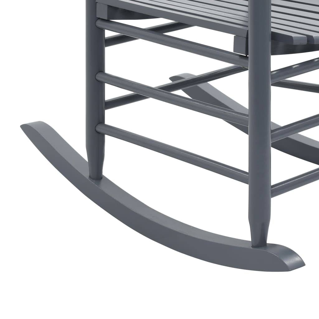 Gray Poplar Wood Rocking Chair with Curved Seat E9965