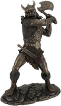 11.25 Tall Viking Axe Warrior Battle Stance Cold Cast Resin Antique Bronze Finish Pack of 2 M287