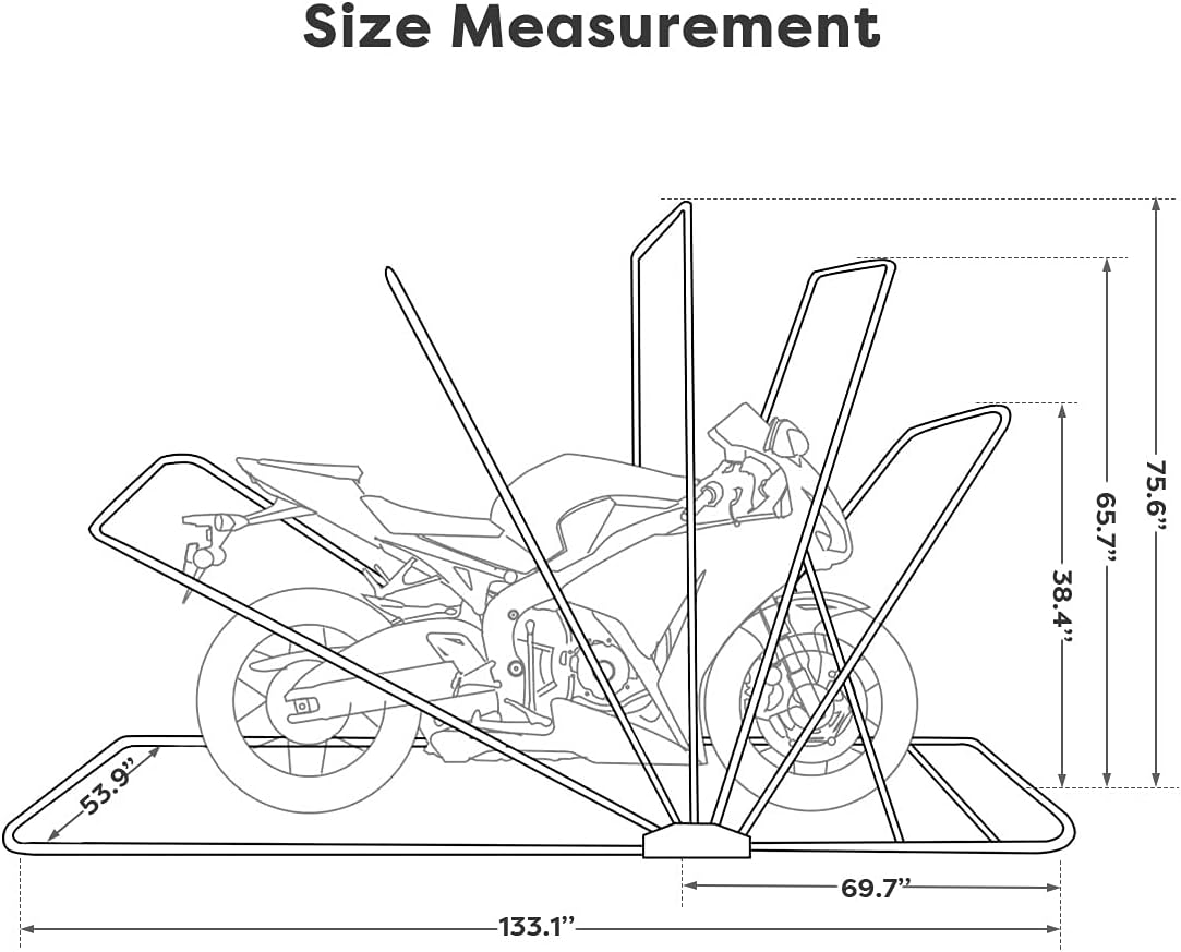 Heavy Duty Motorcycle Storage Shelter Shed Cover Tent with Carry Bag I680448