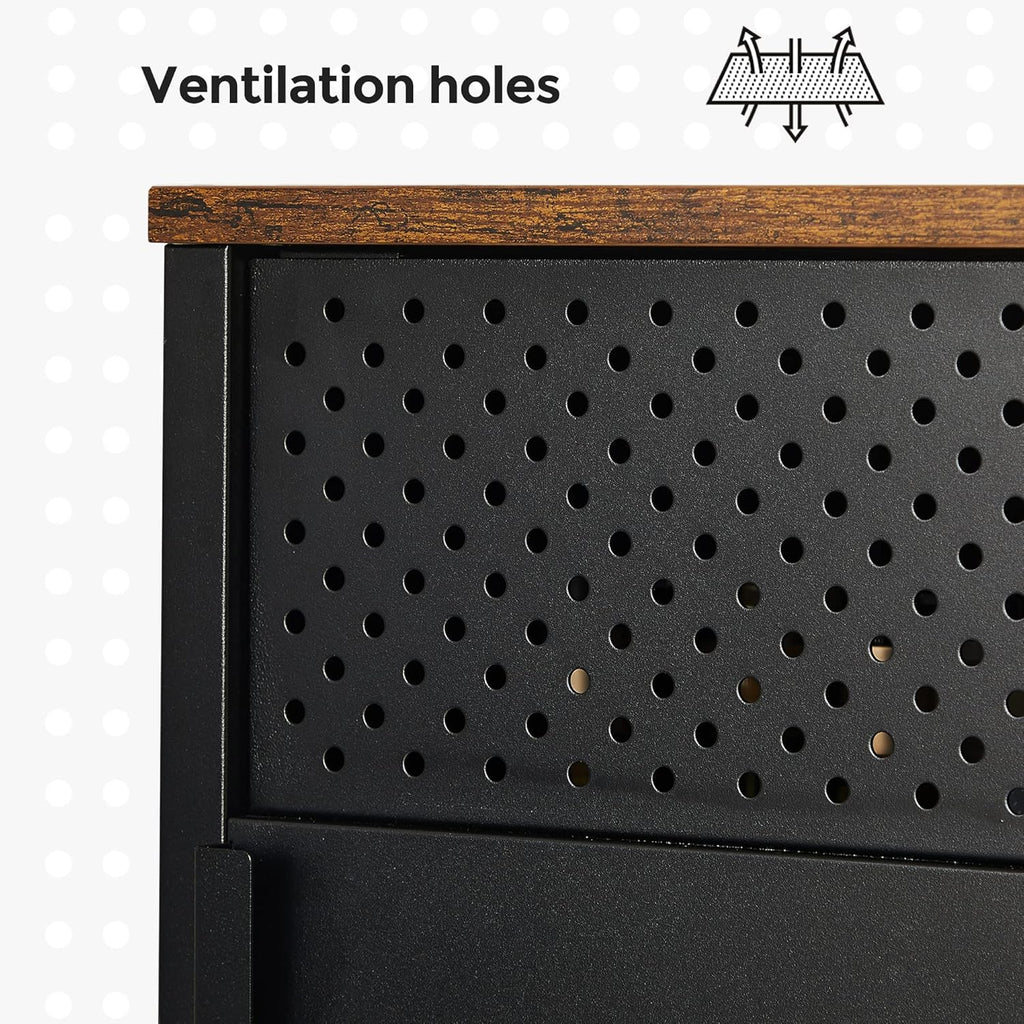 Rustic Brown and Black Storage Sideboard D541736