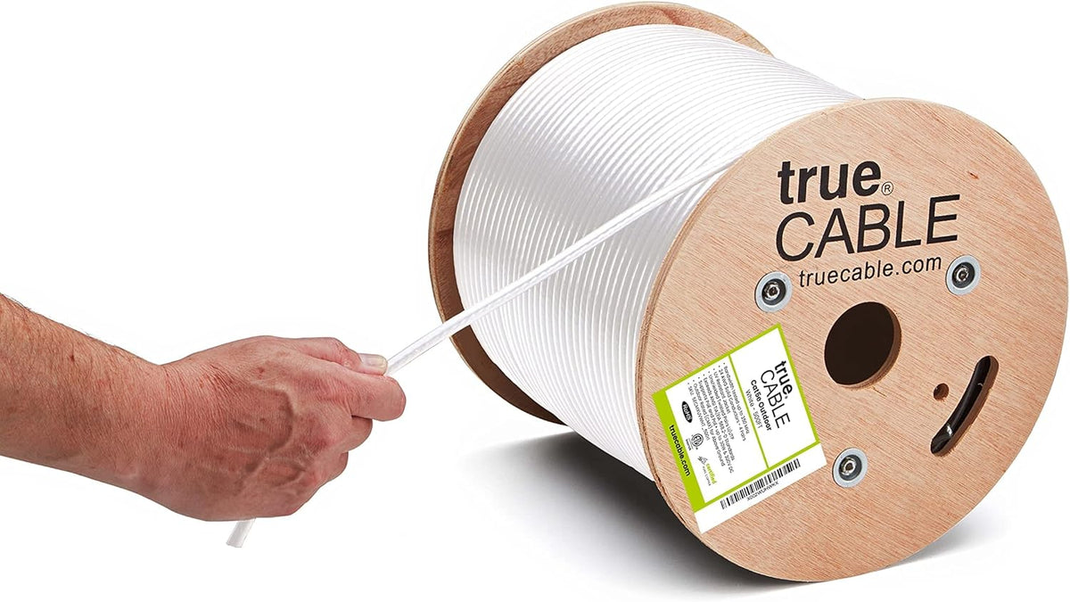 Cat5e Outdoor UTP 500ft Black 24AWG Solid Bare Copper Ethernet Cable G3052