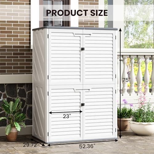 64 Cu.Ft Outdoor Resin Storage Cabinet Z1228