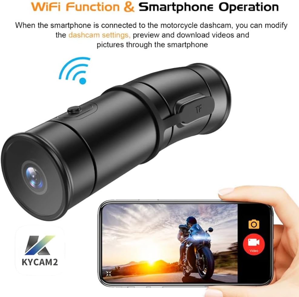 Motorcycle 2K Dash Cam with Front & Rear Camera V7674