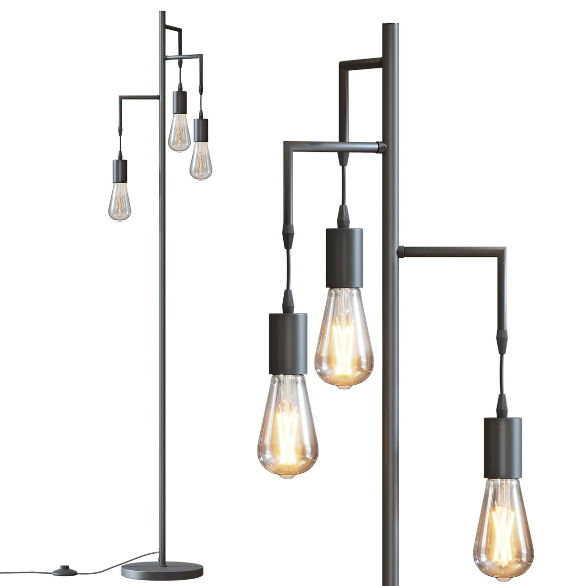 3 Light Black Floor Lamp K124535