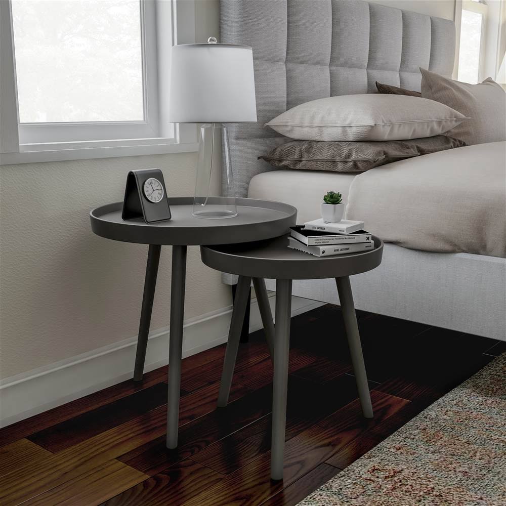 2-pc Nesting Table Set in Slate Gray Finish R6763