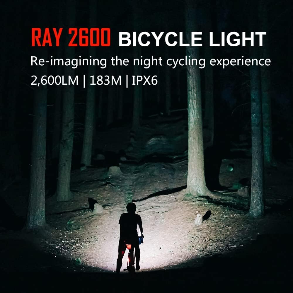 2600 Lumen USB-C Rechargeable IPX6 Waterproof Bike Headlight W5833