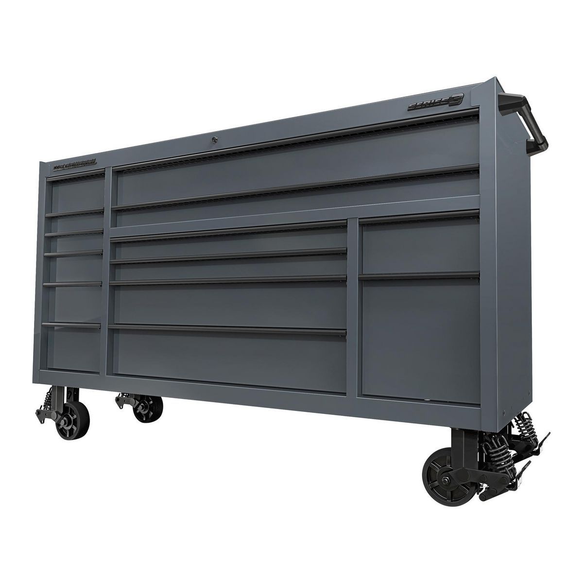 72 in. x 22 in. Triple-Bank Roll Cab, Slate Gray D61892