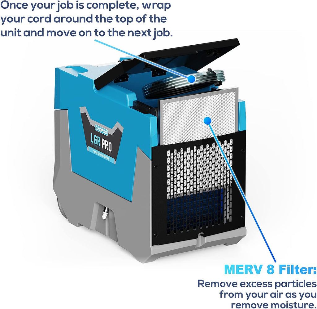 Commercial Dehumidifier with Pump & Drain Hose, Up to 13.39 Gallons/Day M469