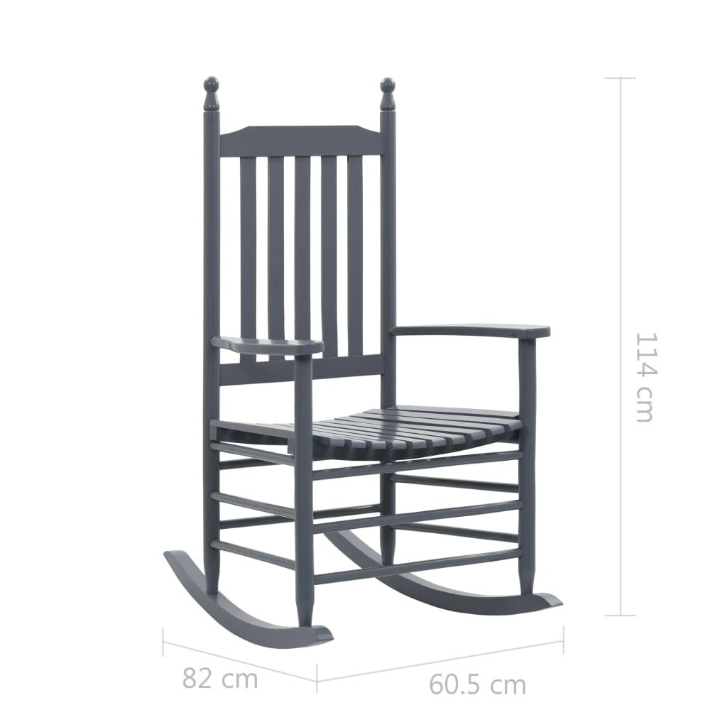 Gray Poplar Wood Rocking Chair with Curved Seat E9965