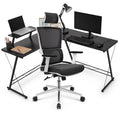 Black Ergonomic Computer Desk and Chair Set S543