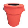 Coral Stretch Spandex Trash Can Cover 55 Gal Round D125672