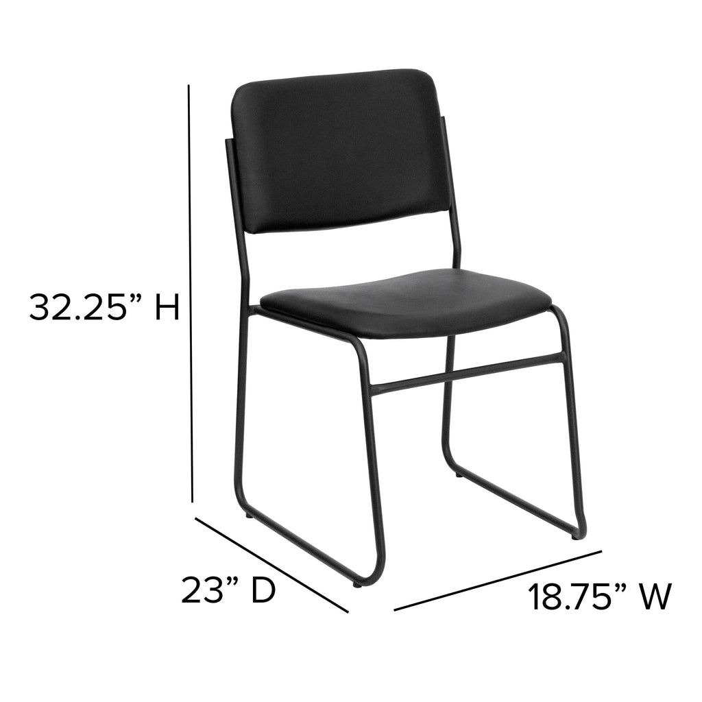 Black Stacking Chair with Sled Base L990