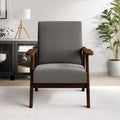 Dark Grey Upholstered Linen Accent Chair N43132