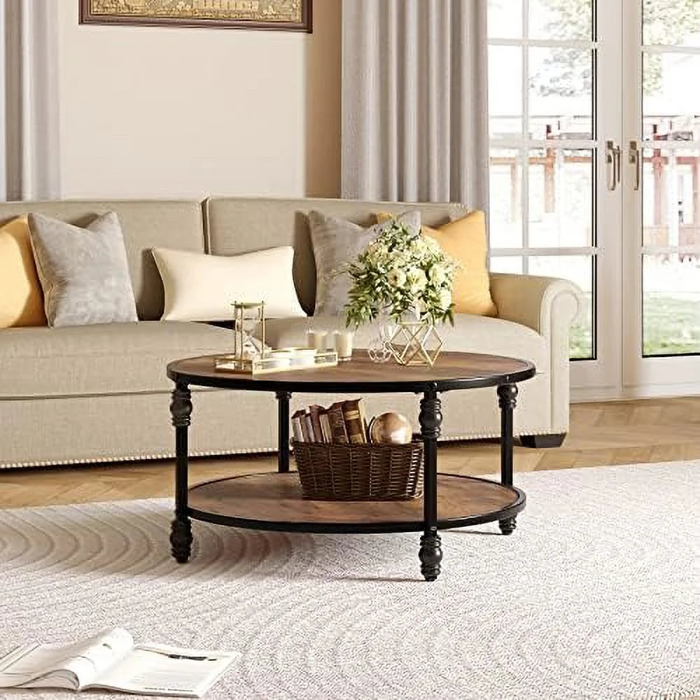 Round Coffee Table with Metal Legs X140756