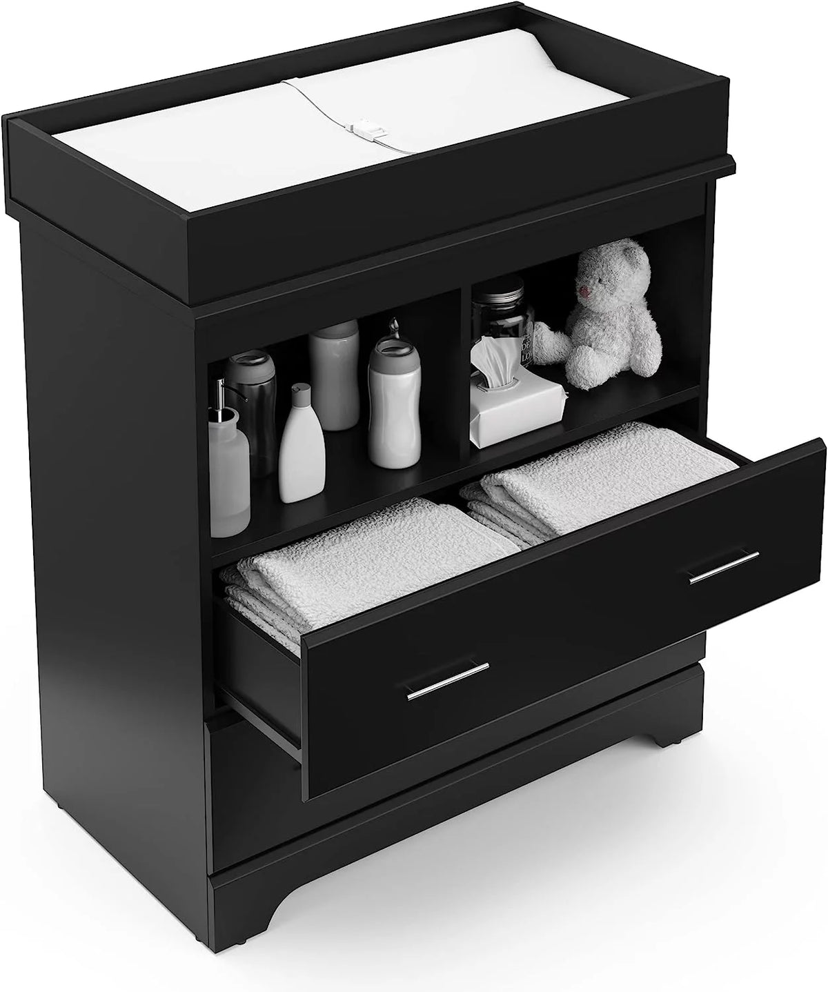 Black 2 Drawer Changing Table Dresser G8681