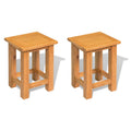 Solid Oak Wood End Tables 2 pcs A28647