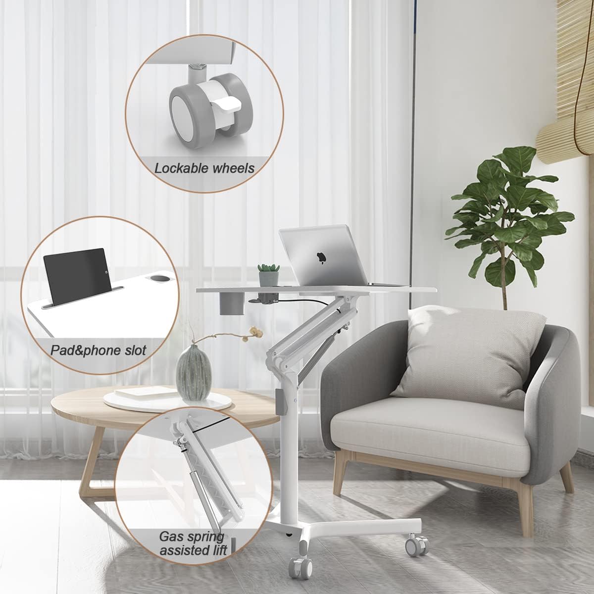 Portable Laptop Desk with Wheels U42554