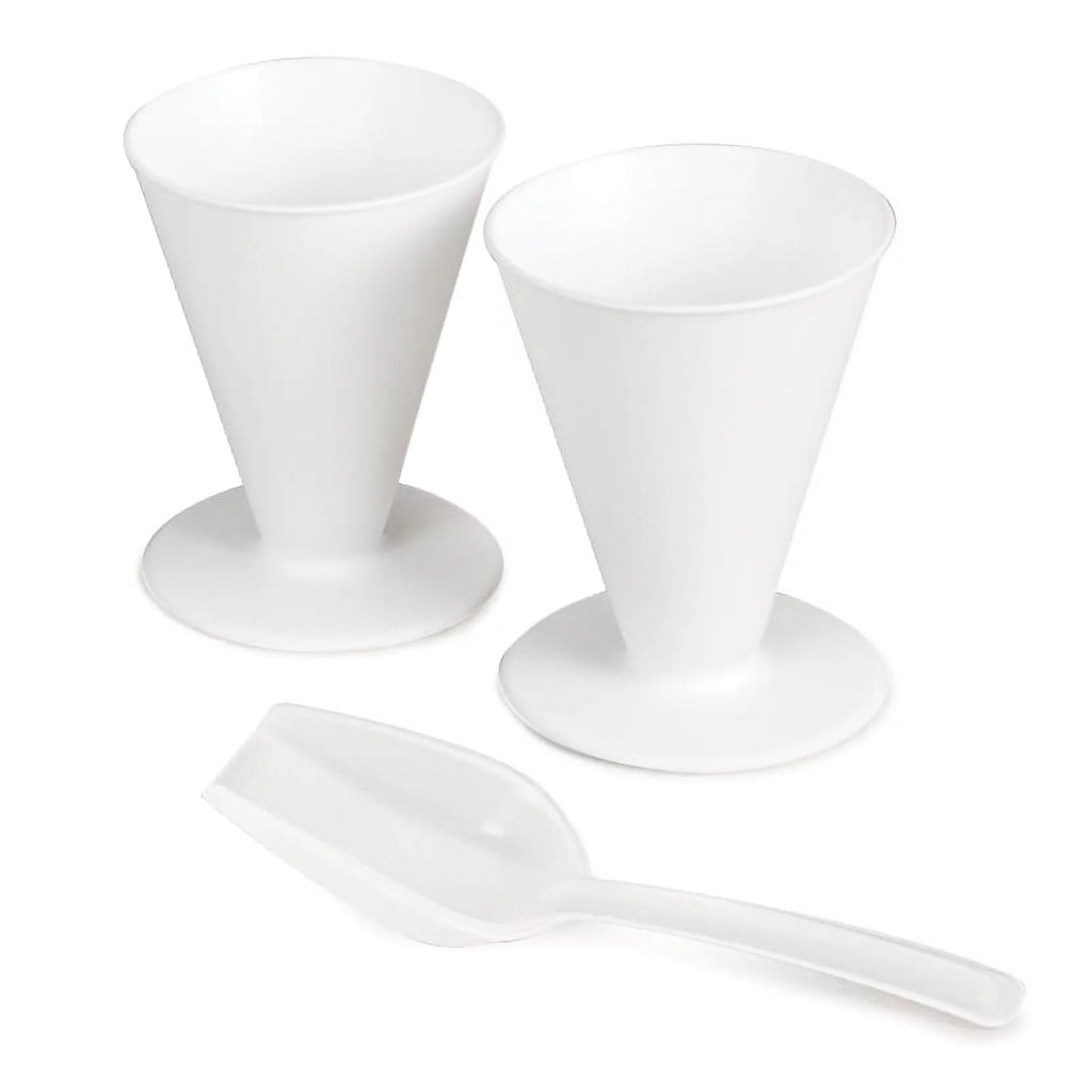 Red Snow Cone Maker with 2 Reusable Cones & Ice Scoop D332072