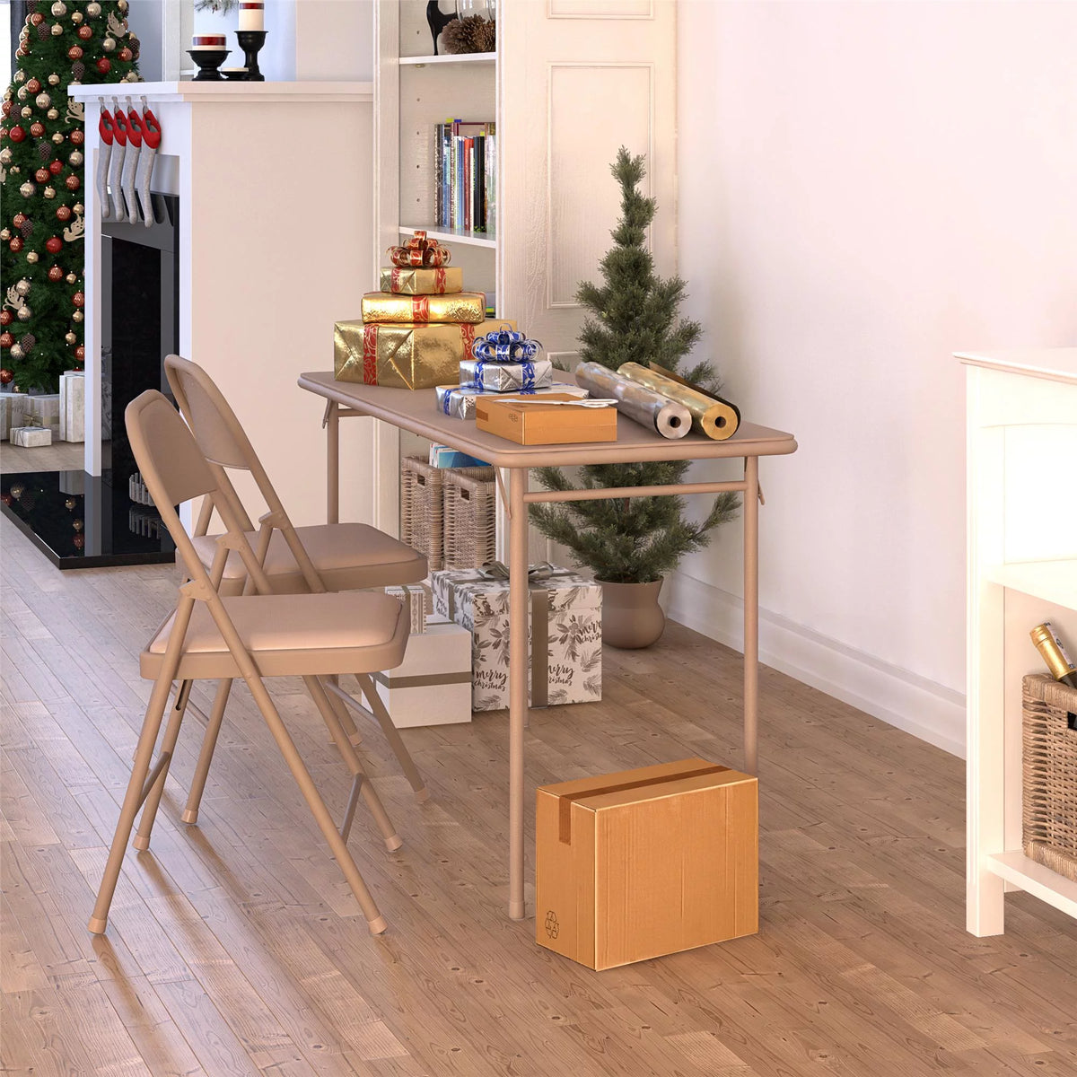 Vinyl Upholstered Steel Frame Folding Table B9079