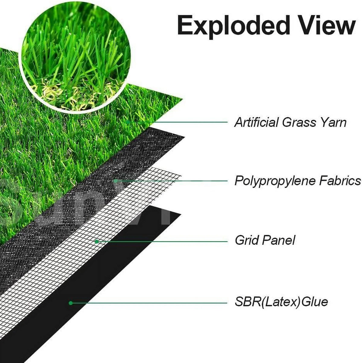 Artificial Grass Turf 12FTX26FT Synthetic Turf Mat X338877
