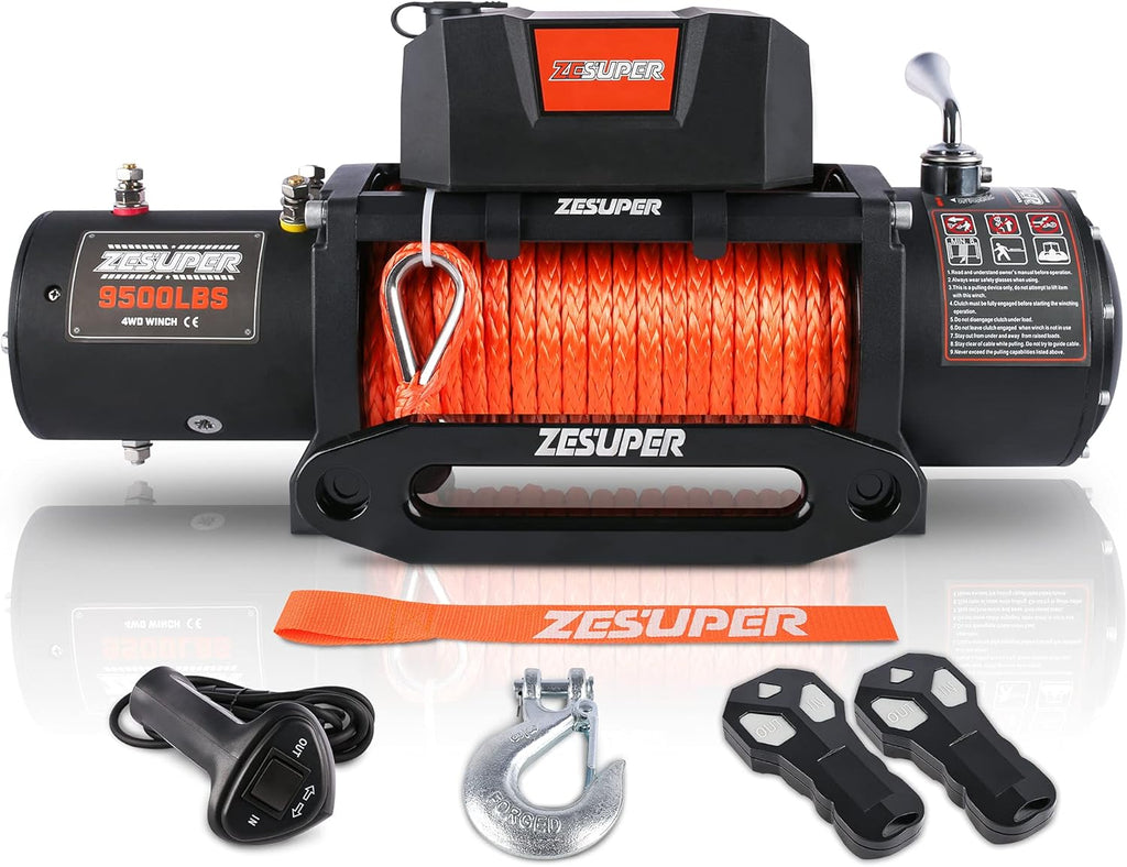 9500 lbs Waterproof Electric Winch with Hawse Fairlead B321