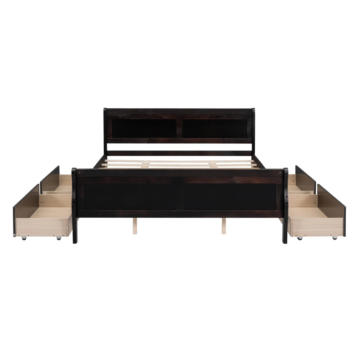 Queen Size Wood Platform Bed with 4 Drawers V9250