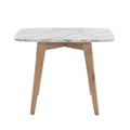 White and Beige Rectangular Marble Side Table J86238