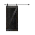 Charcoal Black Solid Wood Interior Sliding Barn Door with Hardware Kit A430