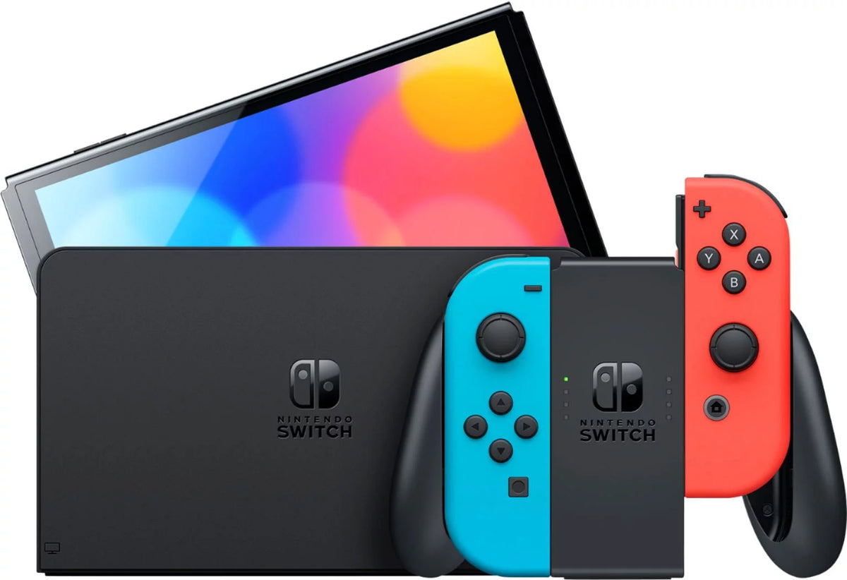 Nintendo Switch OLED Model Neon Red & Blue Joy Con 64GB Console B95099