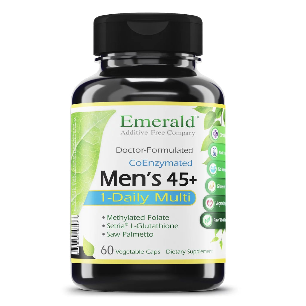 Men's 45+ Multivitamin with CoQ10, Saw Palmetto and Lycopene - 60 Vegetable Capsules D8939