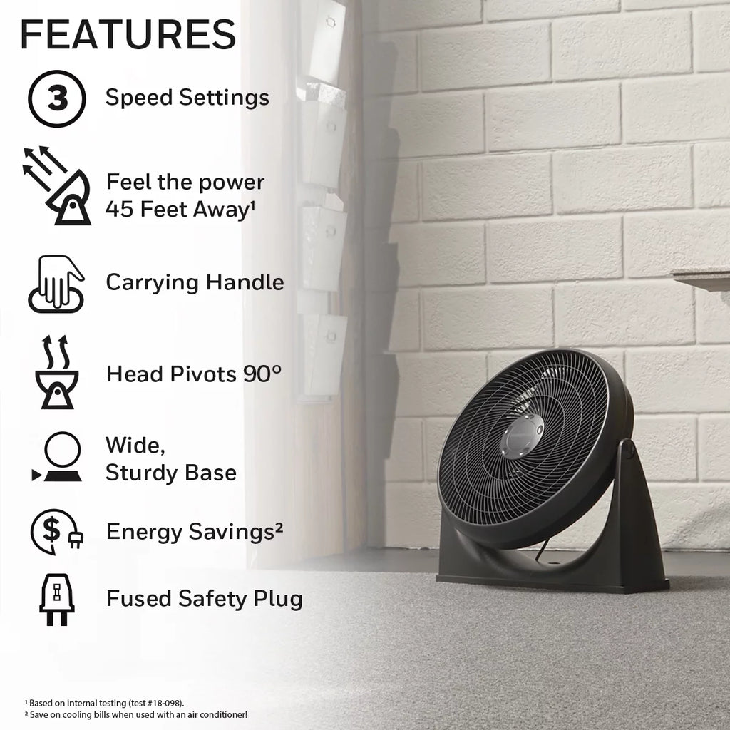 Black 3 Speed Electric Floor Fan S243
