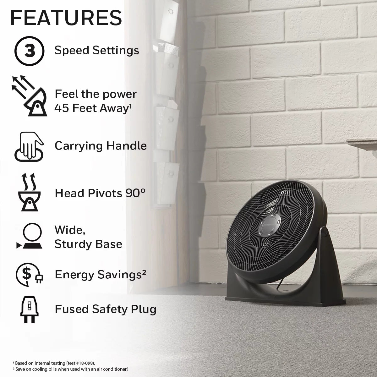 Black 3 Speed Electric Floor Fan S243