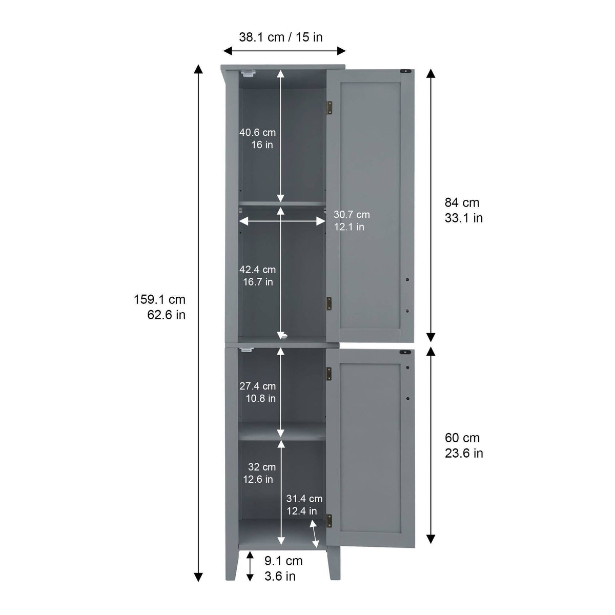 Wooden Linen Tower Cabinet U3039