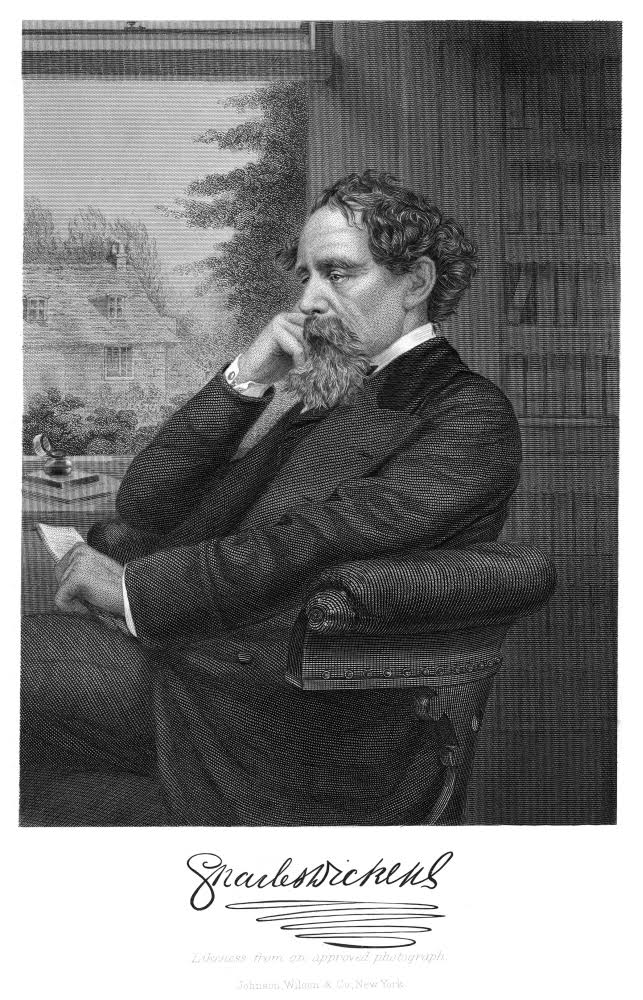 Charles Dickens 19th Century Steel Engraving Poster Print Z6727