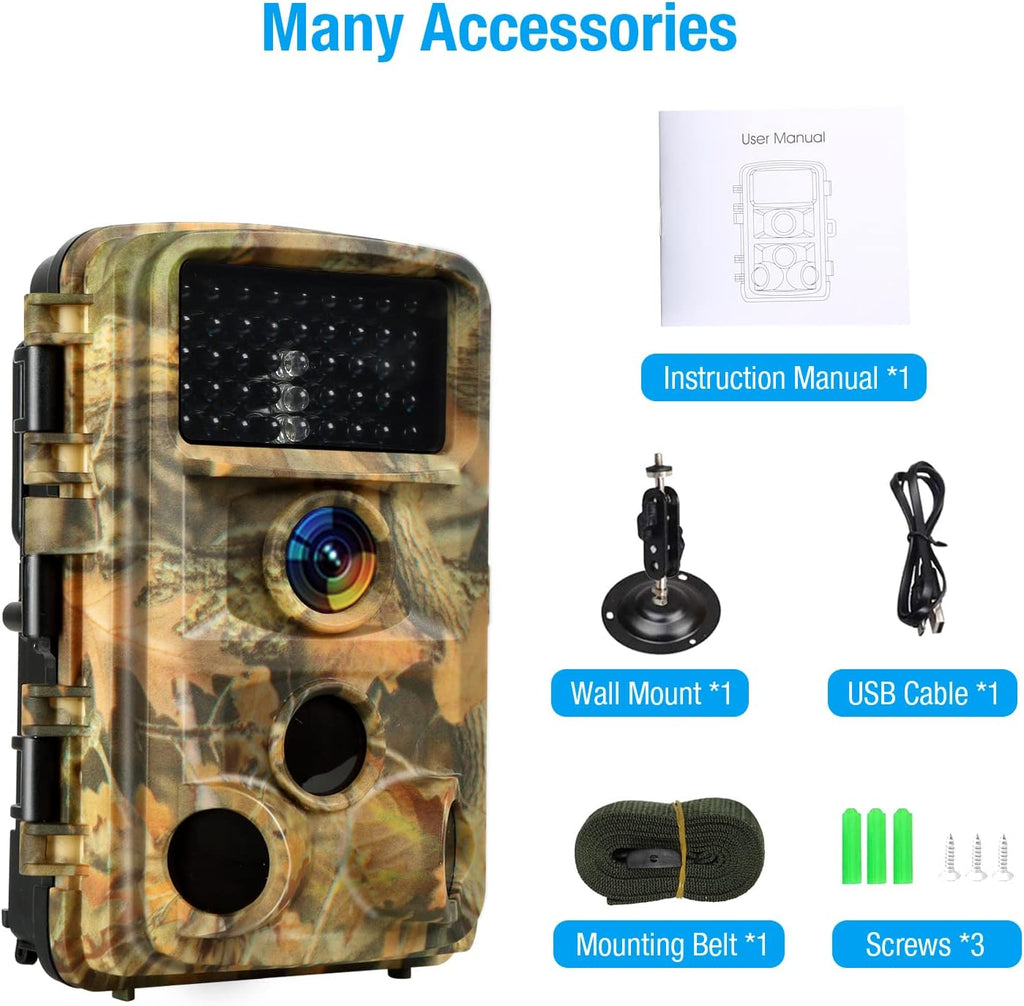 2-Pack Night Vision Trail Cameras 20MP 1296P Waterproof U698