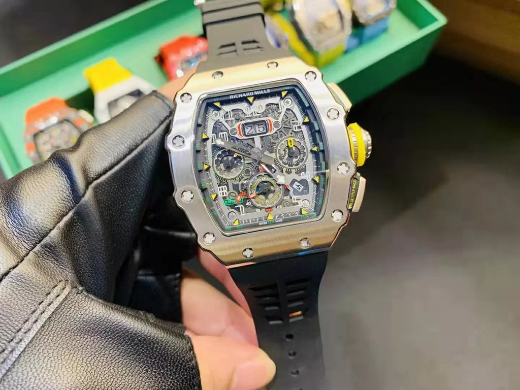 Skeleton Dial White Bezel Black Rubber Strap K905989