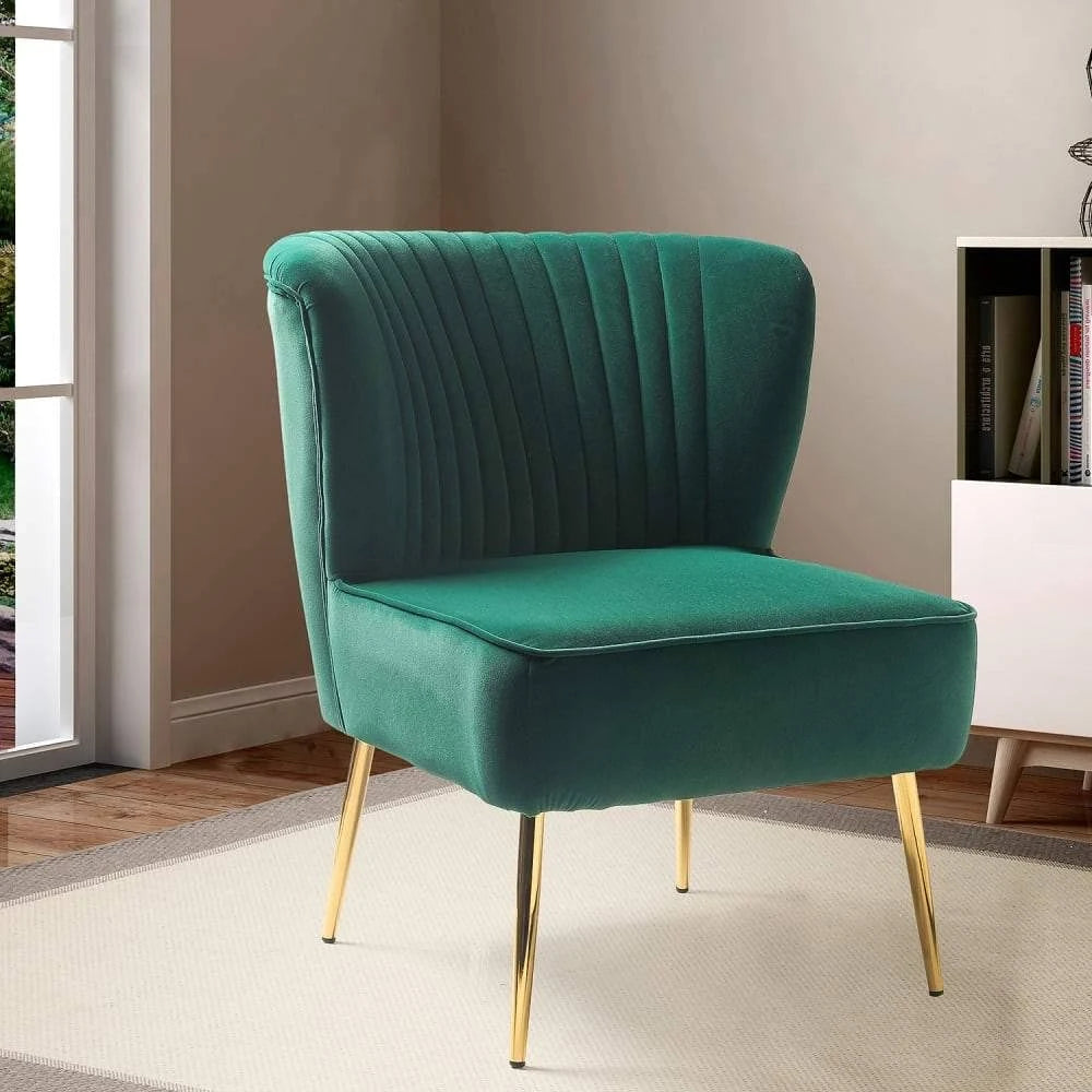 Fuchsia Gold Legs Velvet Side Chair J9203