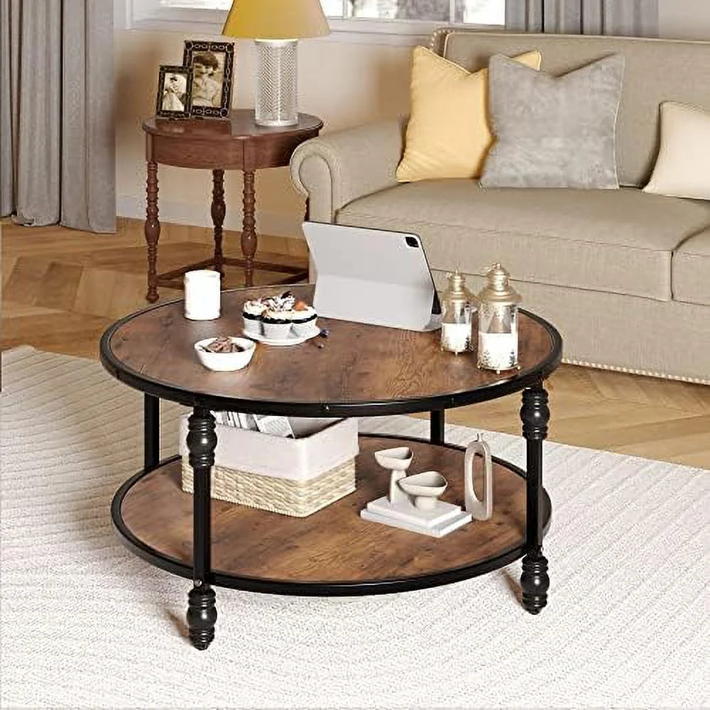 Round Coffee Table with Metal Legs X140756